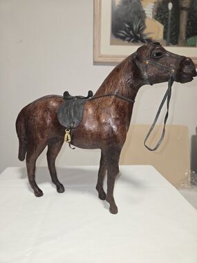 Vintage Leather Wrapped Horse